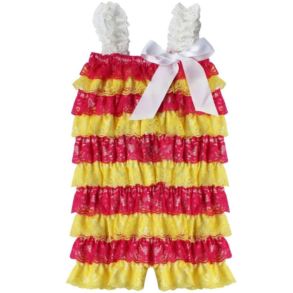 Baby Girl Petti Lace Ruffle Romper Sunsuit
